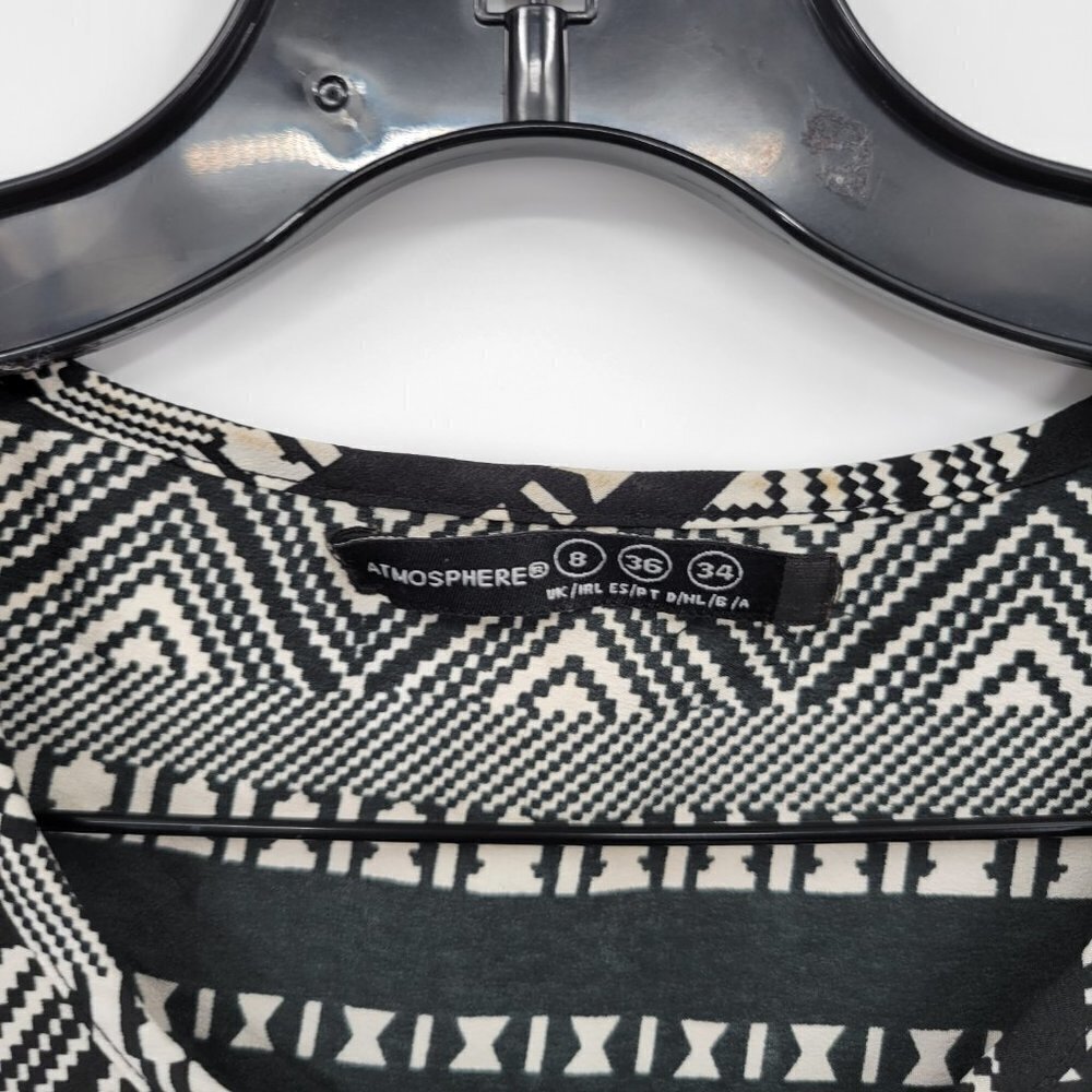Atmosphere Women Black Aztec Stripe Short Sleeve Casual Mini Dress Size XS - Picture 4 of 14